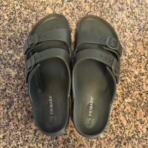Primark Olive Double Strap Slides